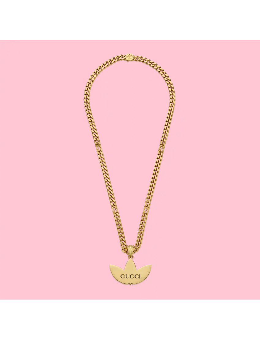 [GUCCI] adidas x  gourmette necklace with Trefoil pendant 702926J16318029