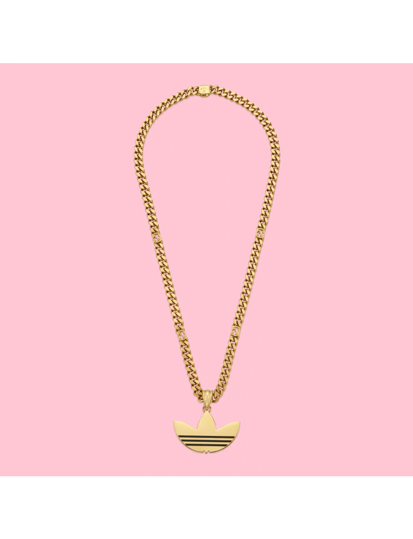 [GUCCI] adidas x  gourmette necklace with Trefoil pendant 702926J16318029