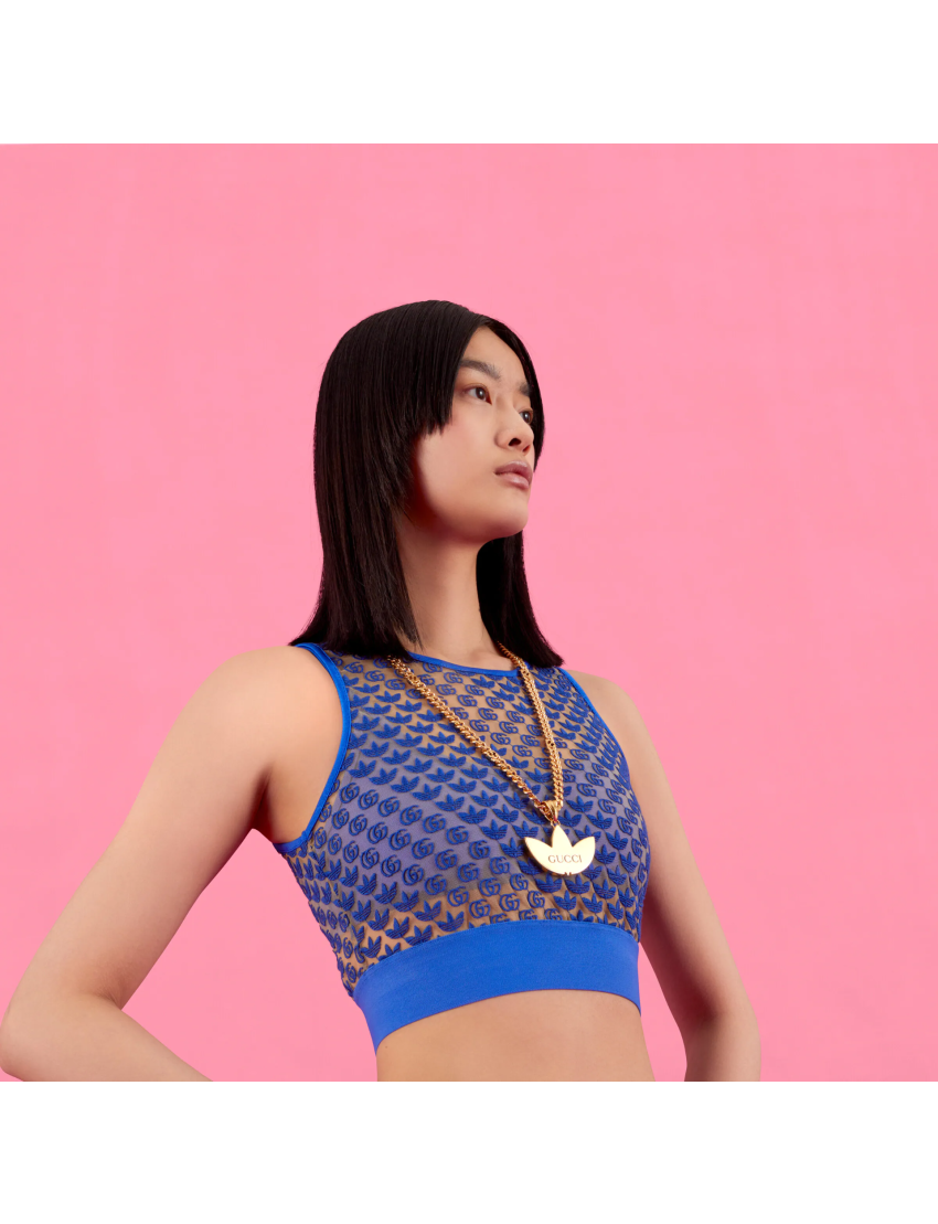 [GUCCI] adidas x  gourmette necklace with Trefoil pendant 702926J16318029