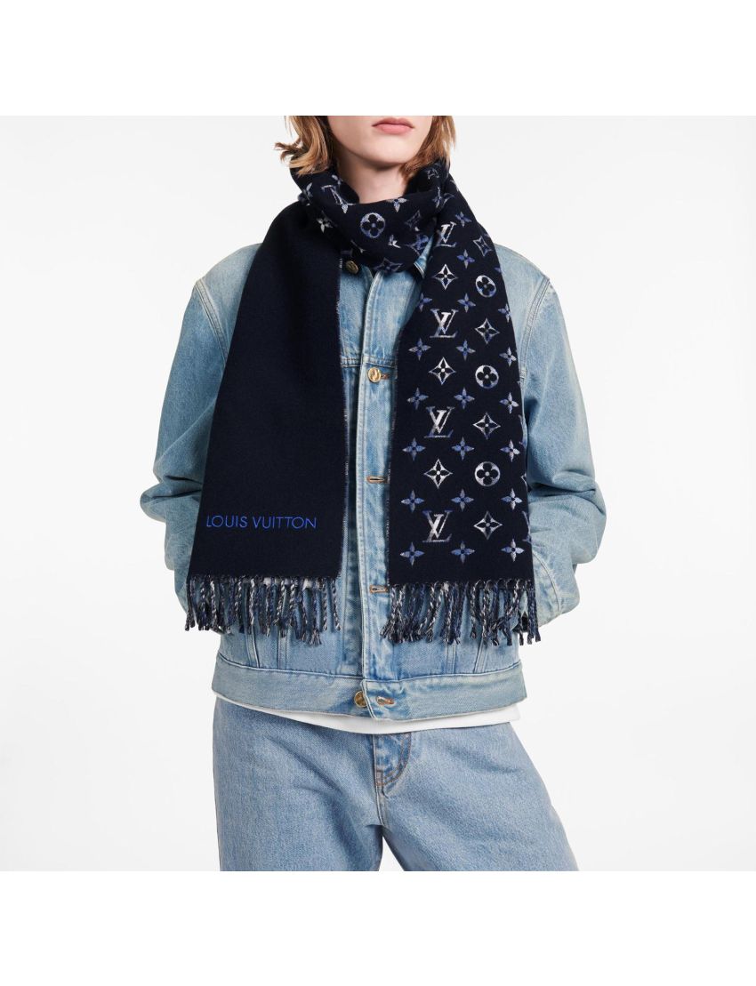 [LOUIS VUITTON] Monogram Gradient Tartan City Scarf M71348