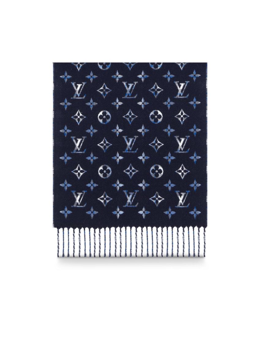 [LOUIS VUITTON] Monogram Gradient Tartan City Scarf M71348