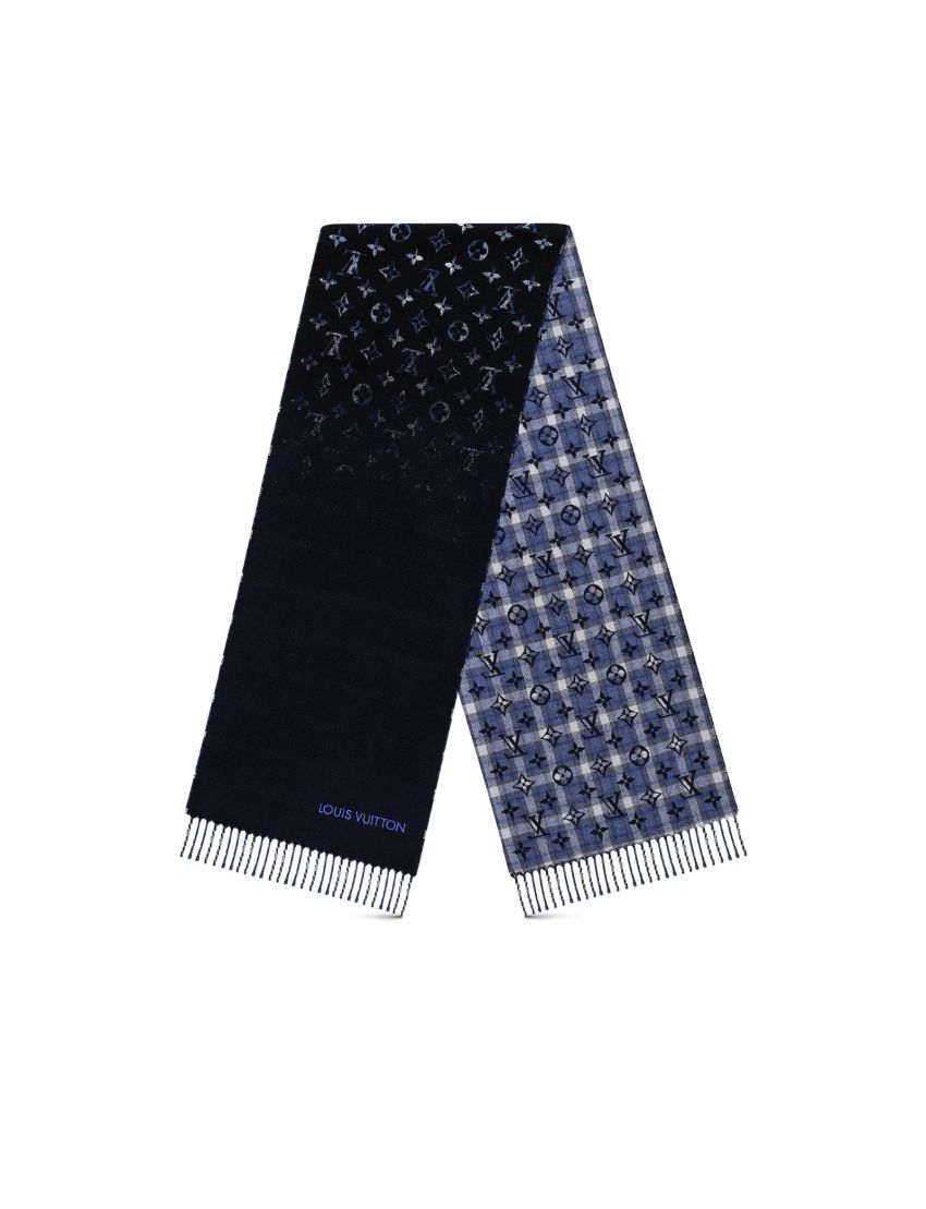 [LOUIS VUITTON] Monogram Gradient Tartan City Scarf M71348