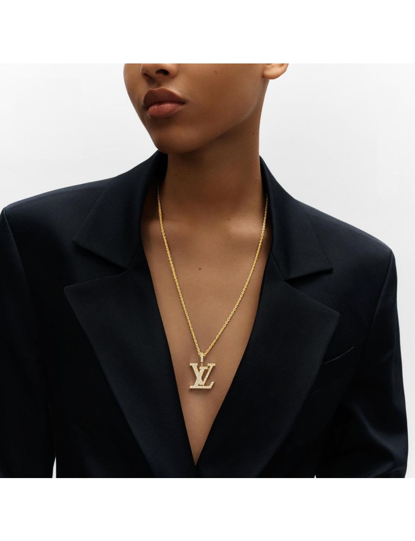 [LOUIS VUITTON] LV Idylle Blossom Large Pendant, Yellow Gold And Diamonds Q93848