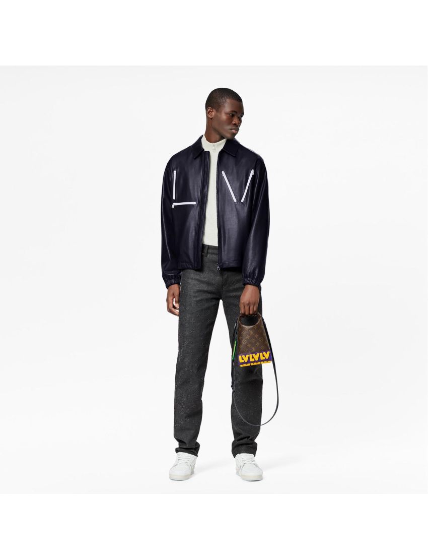 [LOUIS VUITTON] Leather Blouson With LV Zips 1A8WPL