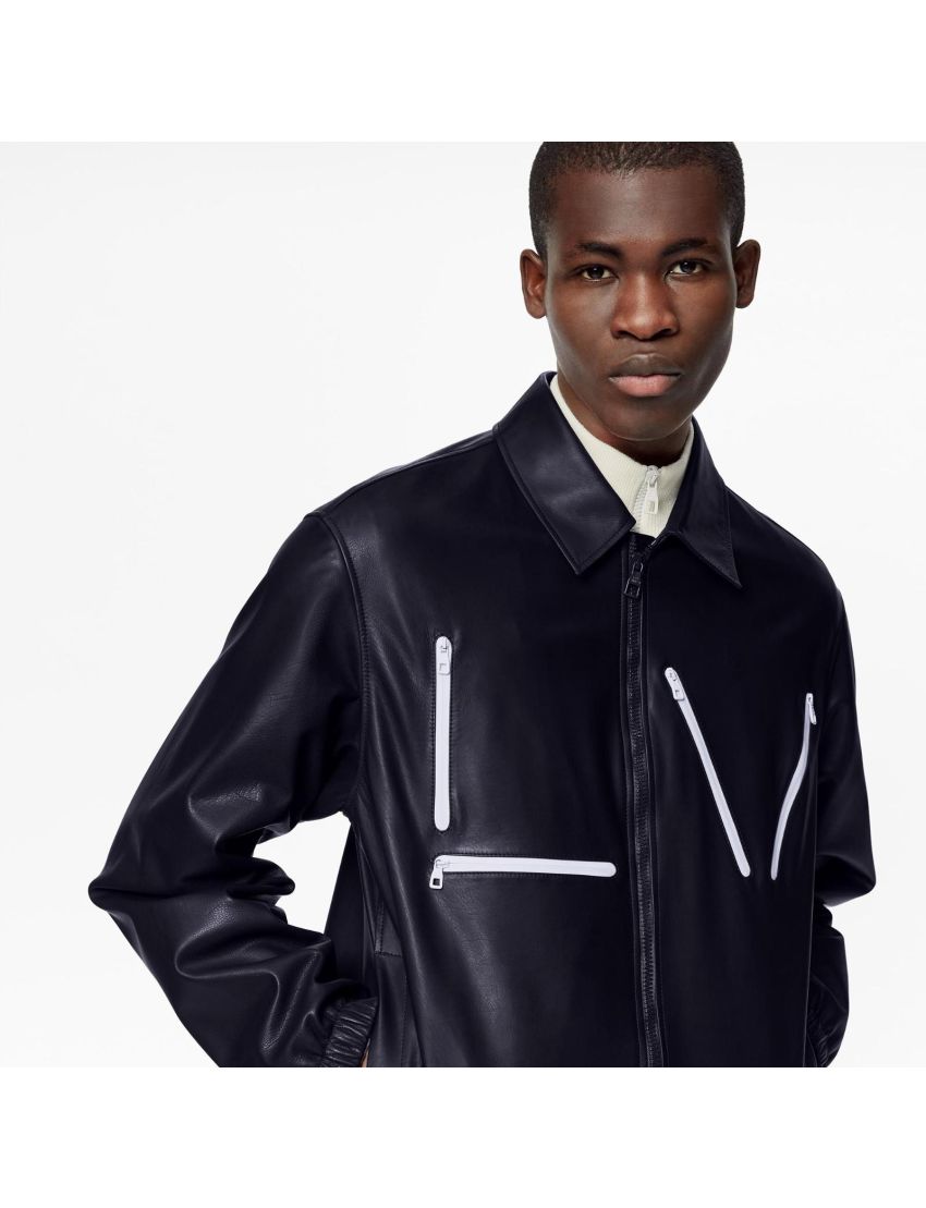 [LOUIS VUITTON] Leather Blouson With LV Zips 1A8WPL