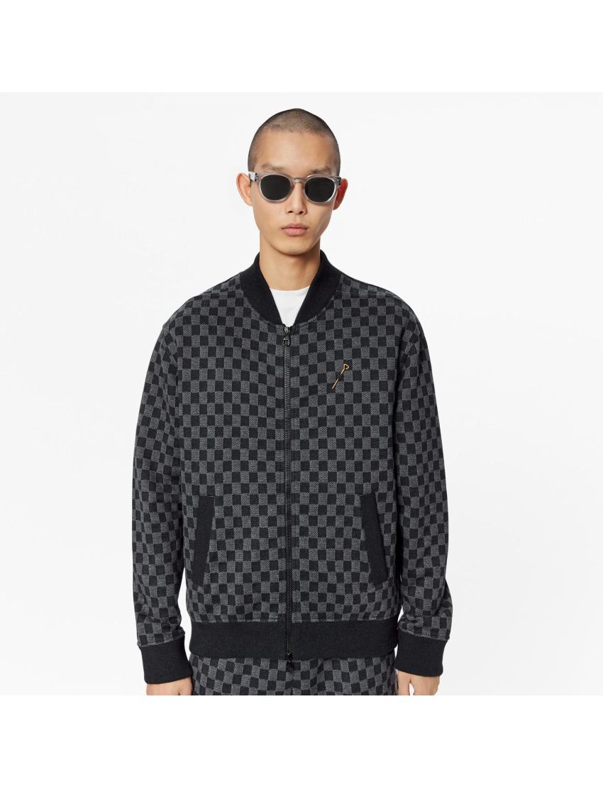 [LOUIS VUITTON] Damier Jacquard Zip Through Bomber 1A8X2C