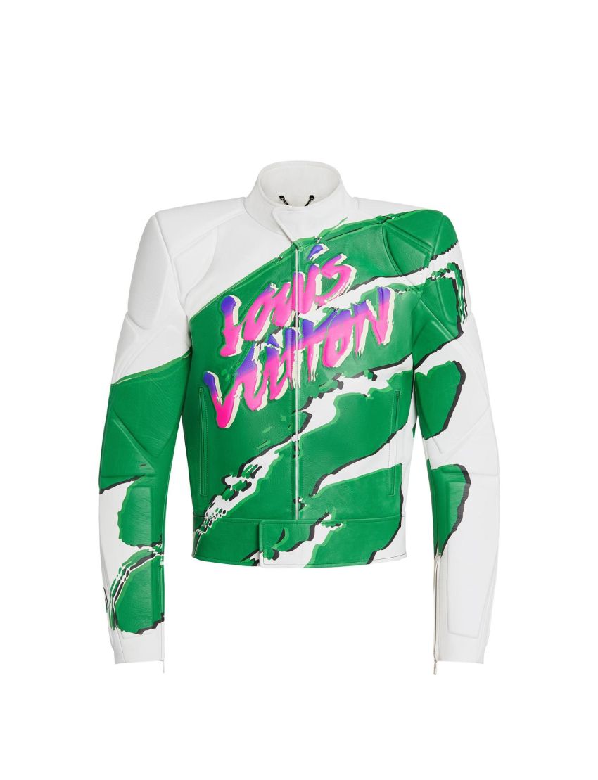 [LOUIS VUITTON] Graphic Leather Biker Blouson 1A98CN