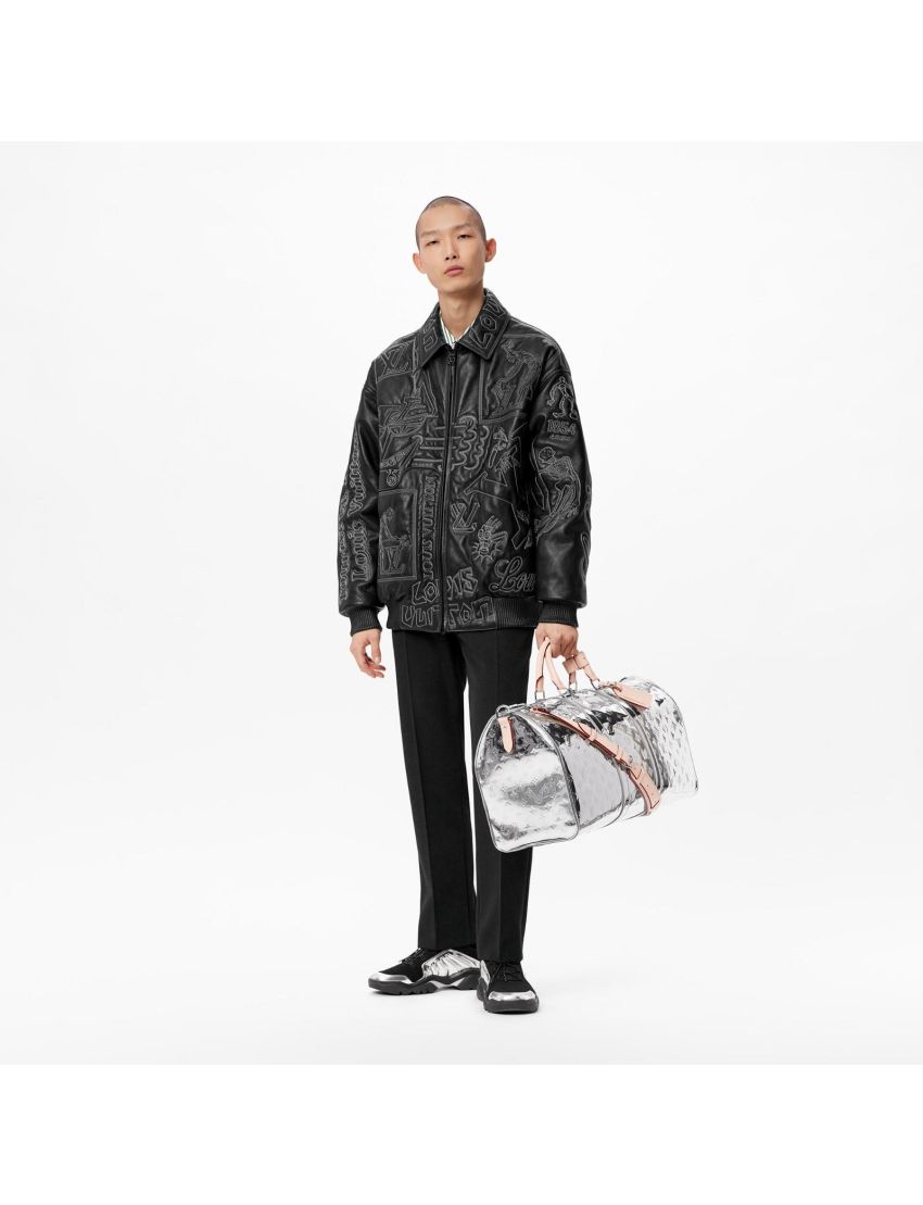 [LOUIS VUITTON] Embroidered Leather Bomber 1A98E1