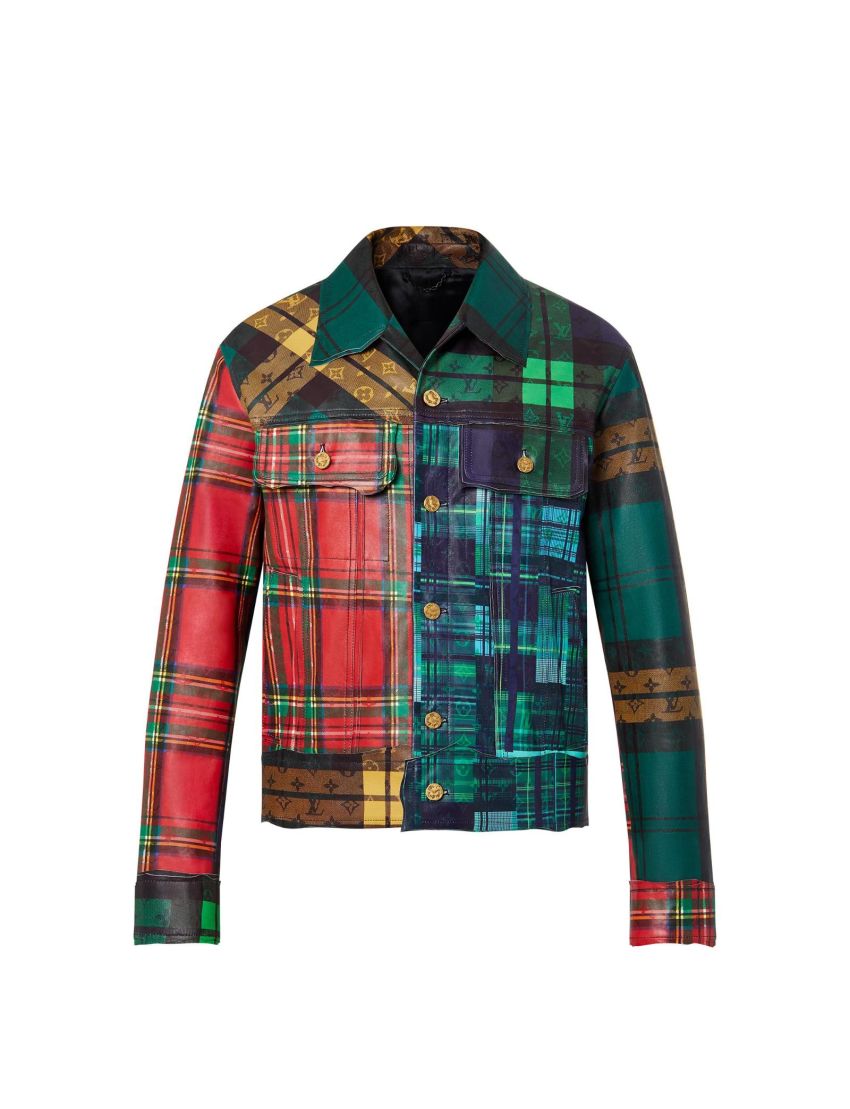 [LOUIS VUITTON] Raw Edge Multicheck Leather Jacket 1A98DE