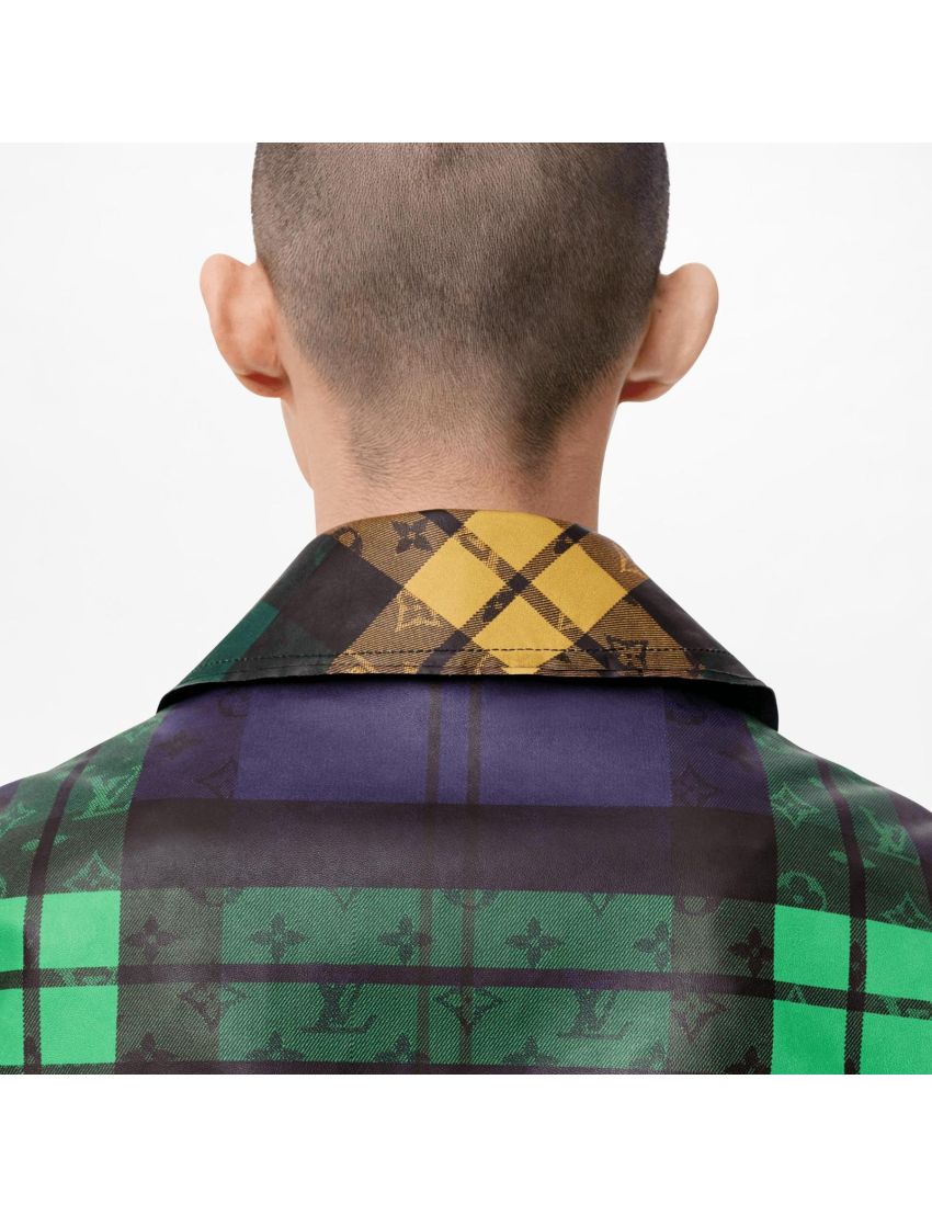 [LOUIS VUITTON] Raw Edge Multicheck Leather Jacket 1A98DE