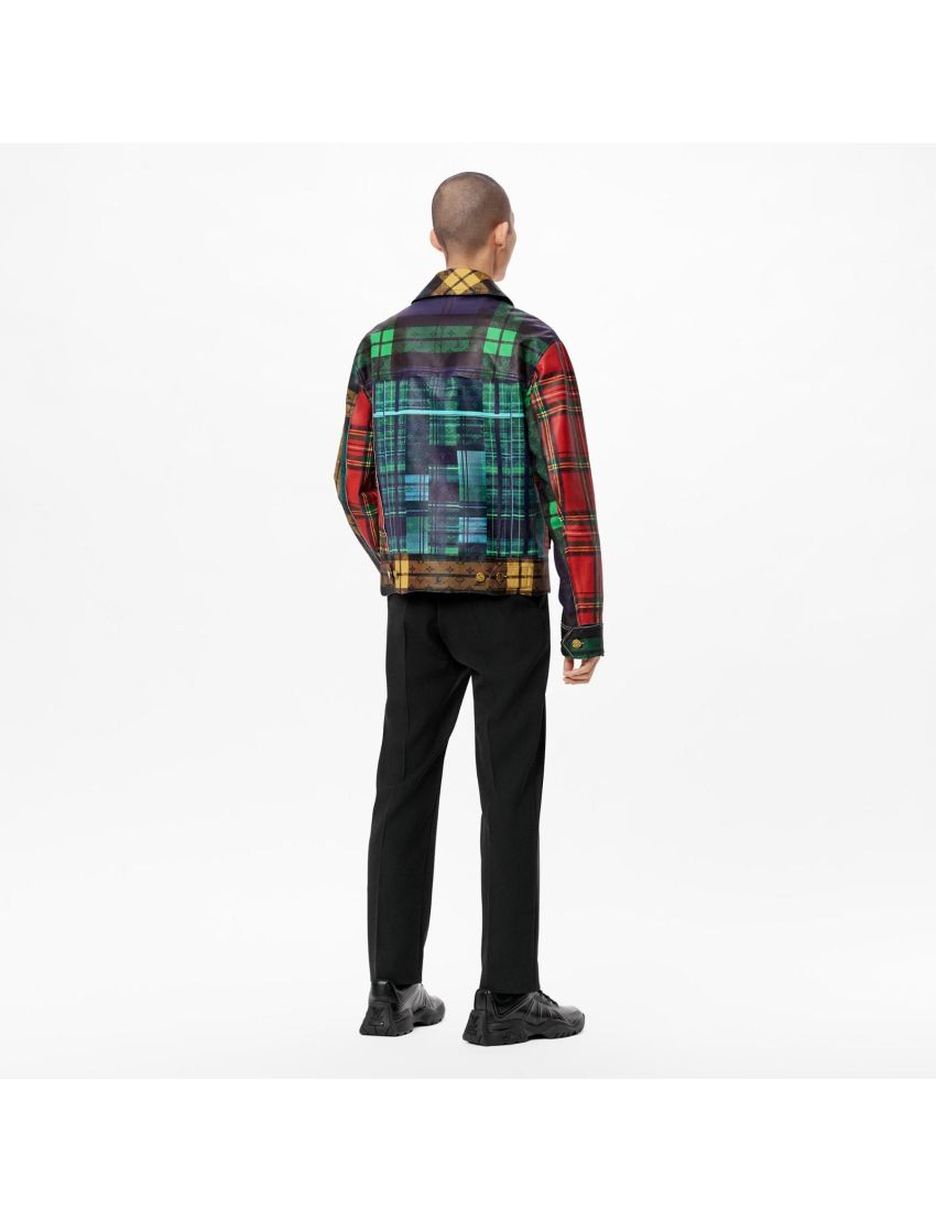 [LOUIS VUITTON] Raw Edge Multicheck Leather Jacket 1A98DE