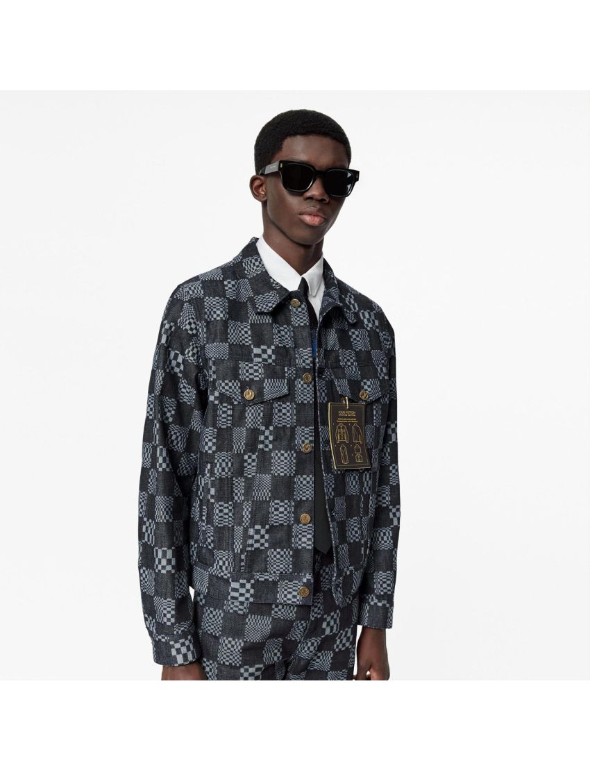 [LOUIS VUITTON] Distorted Damier Denim Jacket 1A8WBL