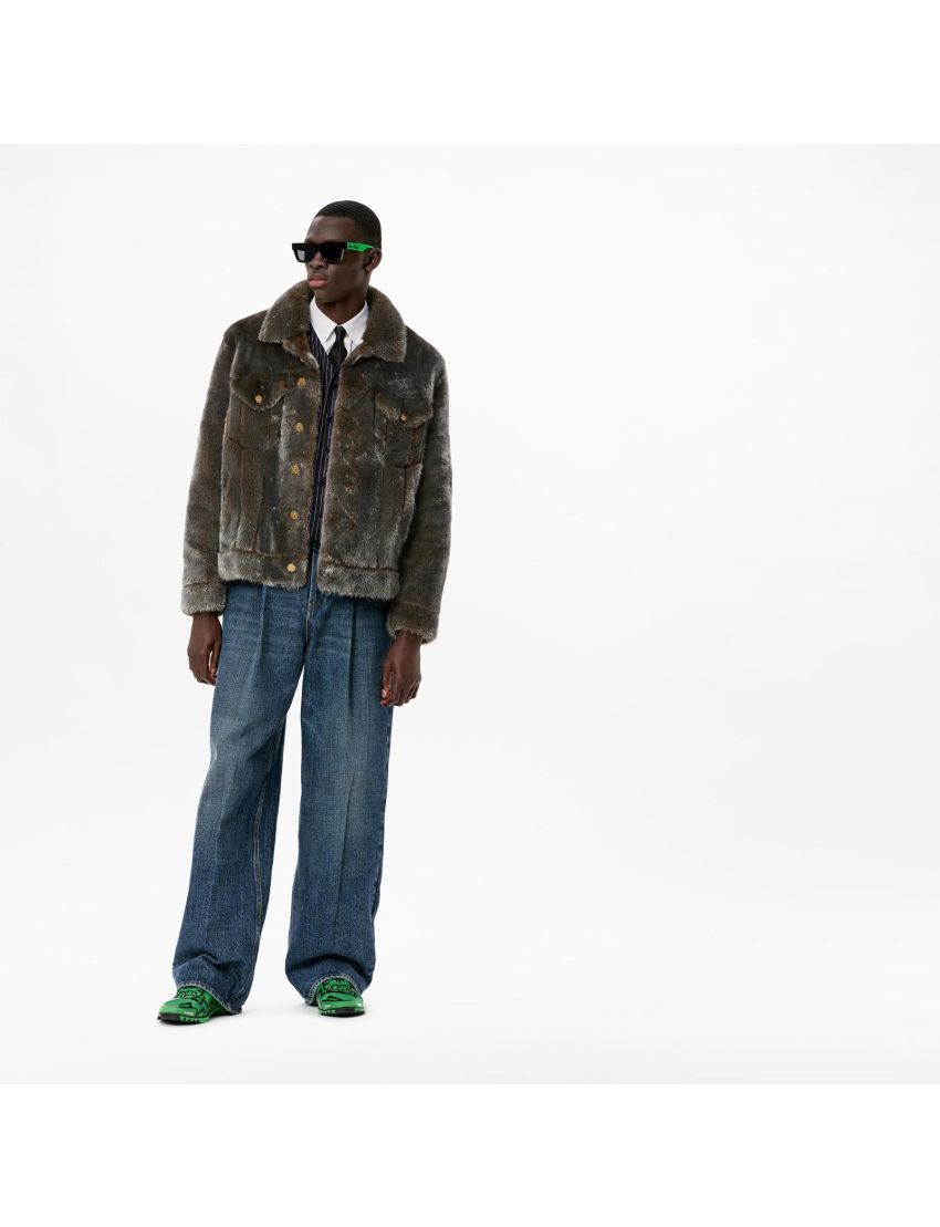 [LOUIS VUITTON] Silver Finish Mink Fur 1A98CE