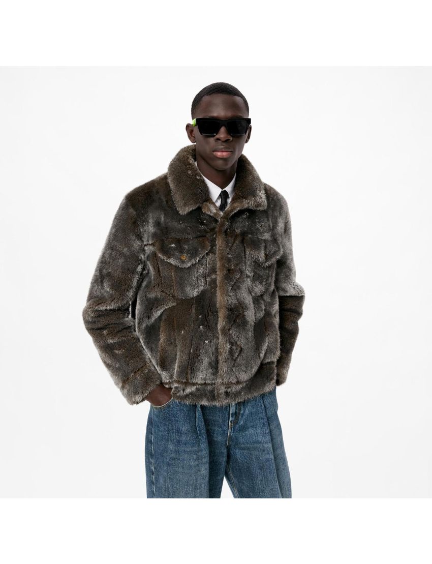 [LOUIS VUITTON] Silver Finish Mink Fur 1A98CE