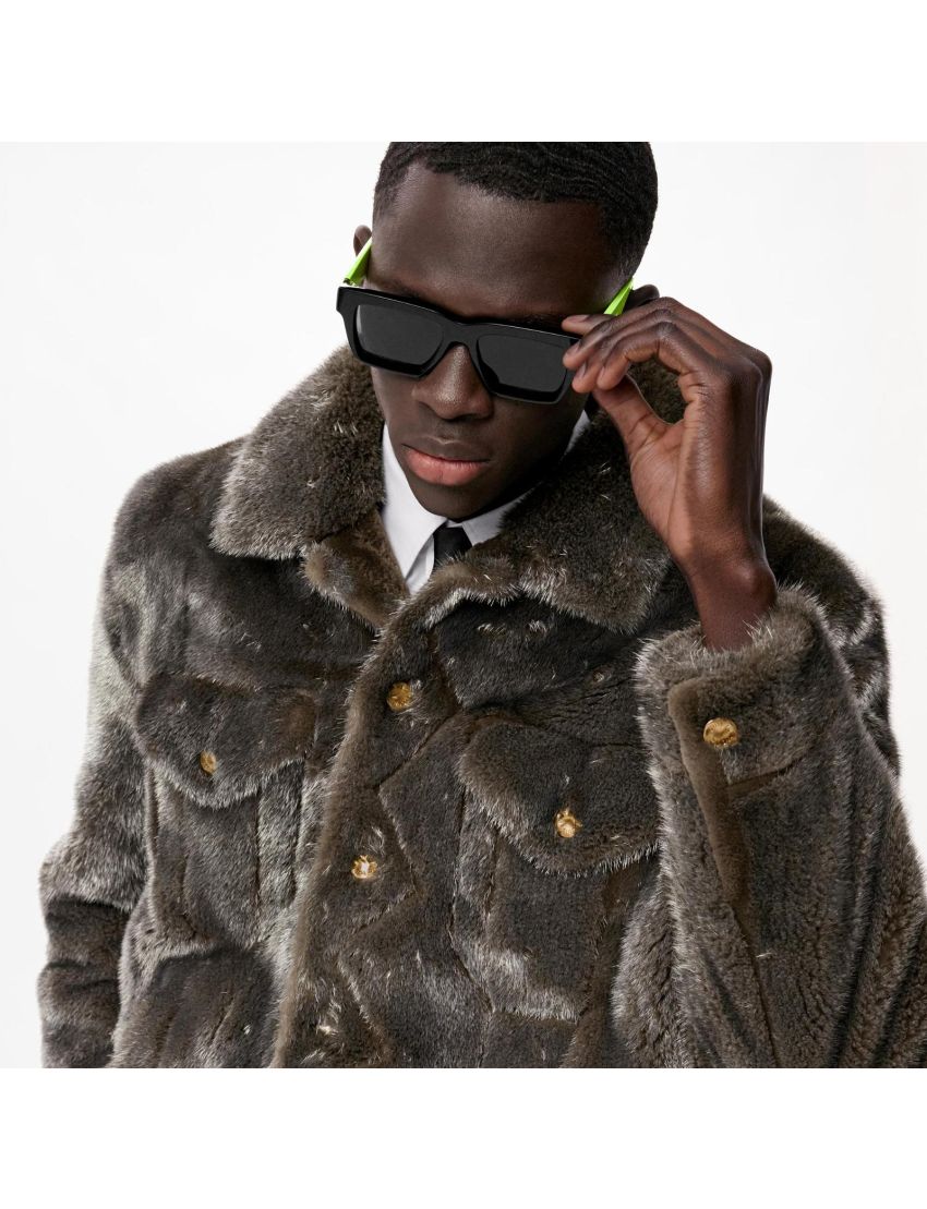 [LOUIS VUITTON] Silver Finish Mink Fur 1A98CE