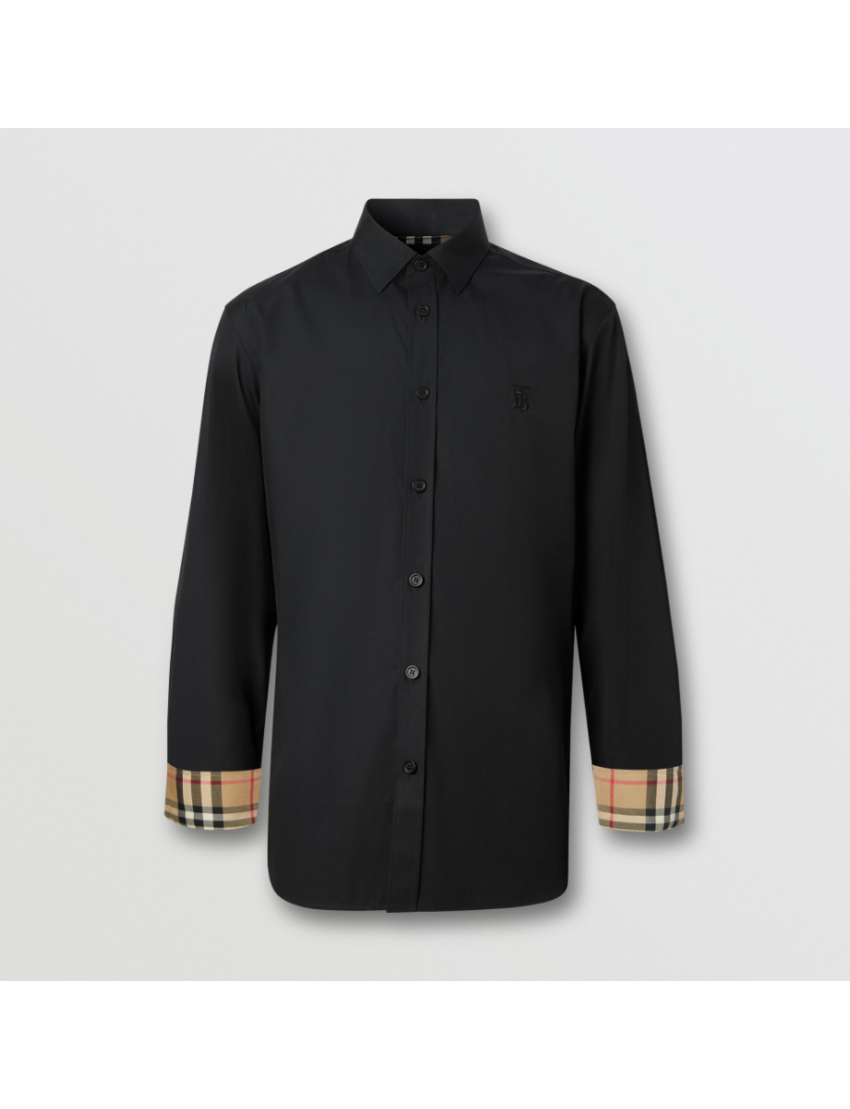 [BURBERRY] Slim Fit Monogram Motif Stretch Cotton Poplin Shirt 80323051
