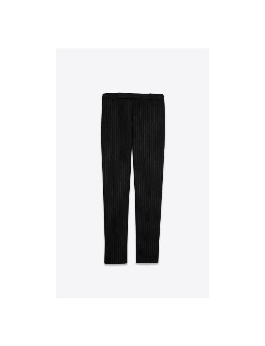 [SAINT LAURENT] tailored pants in rive gauche striped wool flannel 607843Y127W1070