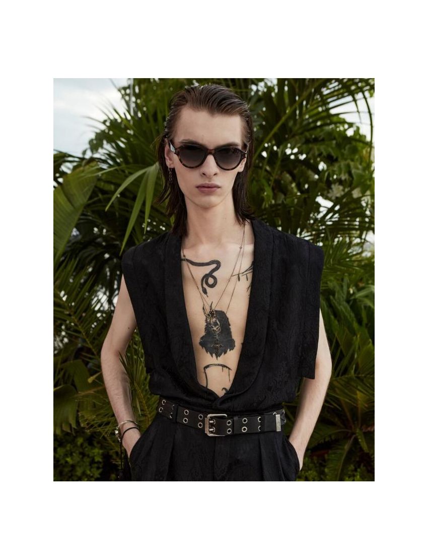 [SAINT LAURENT] multi charm necklace in metal 691999Y15008142