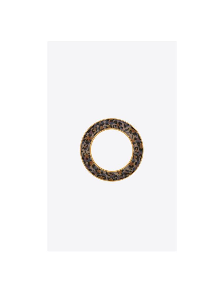 [SAINT LAURENT] large leo spinner bangle in metal and resin 697961Y15919456