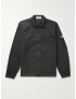 [MR PORTER] Logo Appliquéd Stretch Cotton Twill Overshirt 25185454456576826 (Black)