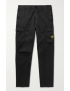 [MR PORTER] Tapered Logo Appliquéd Cotton Blend Twill Cargo Trousers 25185454456619743 (Black)