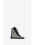 [SAINT LAURENT] you mid top sneakers in mesh with rhinestones 700671AAAH41073