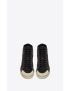[SAINT LAURENT] court classic sl 39 mid top sneakers in smooth leather and satin crepe 7008591UU301000