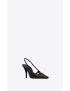 [SAINT LAURENT] blade slingback pumps in crocodile embossed patent leather 7091692YZA11000
