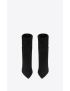 [SAINT LAURENT] niki booties in suede and silver tone monogram 689212C20001000