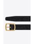 [SAINT LAURENT] pave buckle belt in crocodile embossed leather 5545521ZQ0W1000