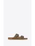 [SAINT LAURENT] jimmy flat sandals in smooth leather 713537DWE003126