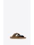 [SAINT LAURENT] jimmy flat sandals in smooth leather 713537DWE003126