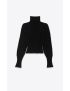 [SAINT LAURENT] high neck ribbed sweater in wool 705378Y75QE1000