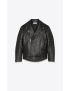 [SAINT LAURENT] biker jacket in leather and feathers 706408YCKG21010