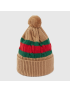 [GUCCI] Wool knit hat with Web stripe 6740644G2069866