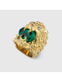 [GUCCI] Lion head ring with crystal 675305I66588520
