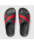 [GUCCI] Mens rubber slide sandal with Web 630326J87008460