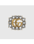 [GUCCI] Metal Double G brooch with crystals 506171J1D508062