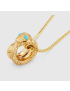 [GUCCI] Ouroboros 18k necklace with turquoise 681828I19308076