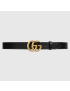 [GUCCI] GG Marmont leather belt with shiny buckle 4145160YA0G1000