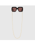 [GUCCI] Rectangular sunglasses with chain 680883J16921023