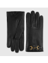 [GUCCI] Leather gloves with Horsebit 645494BAP001000