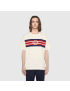 [GUCCI] Interlocking G stripe print T shirt 616036XJDAG9095