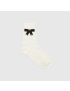 [GUCCI] Cotton blend socks with GG bow 6609183GACJ9000