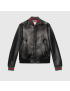 [GUCCI] Leather jacket with Web 431343XG2061060