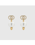 [GUCCI] Interlocking G earrings with pearl 582822J1D518516