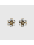 [GUCCI] Crystal Double G earrings 645685J1D508062
