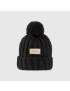 [GUCCI] Knit wool hat with  label 6526563G2061000