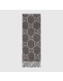 [GUCCI] GG jacquard pattern knit scarf with tassels 6766104G2001061