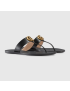 [GUCCI] Leather thong sandal with Double G 497444A3N001000